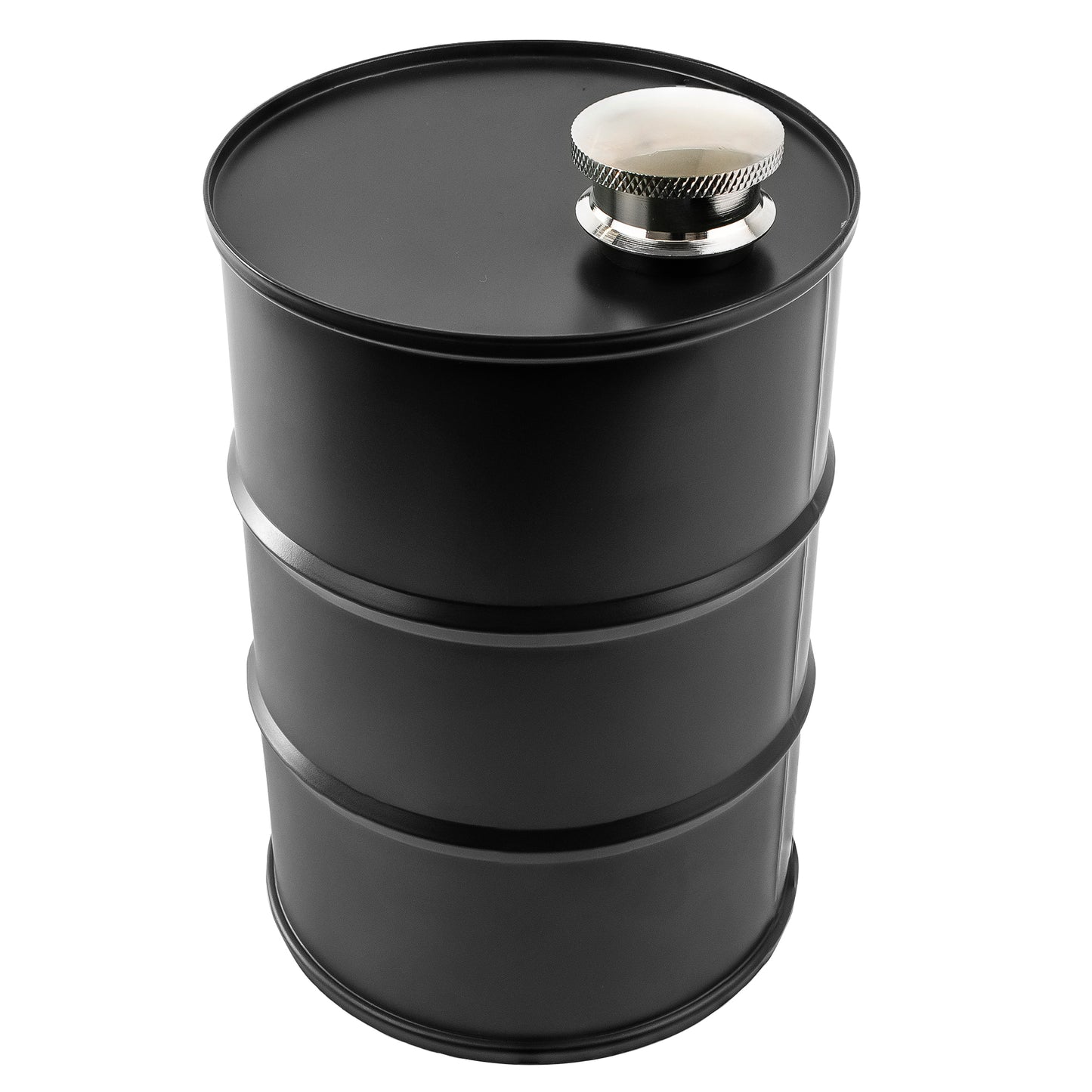 25oz Matte Black Oil Drum Hip Flask