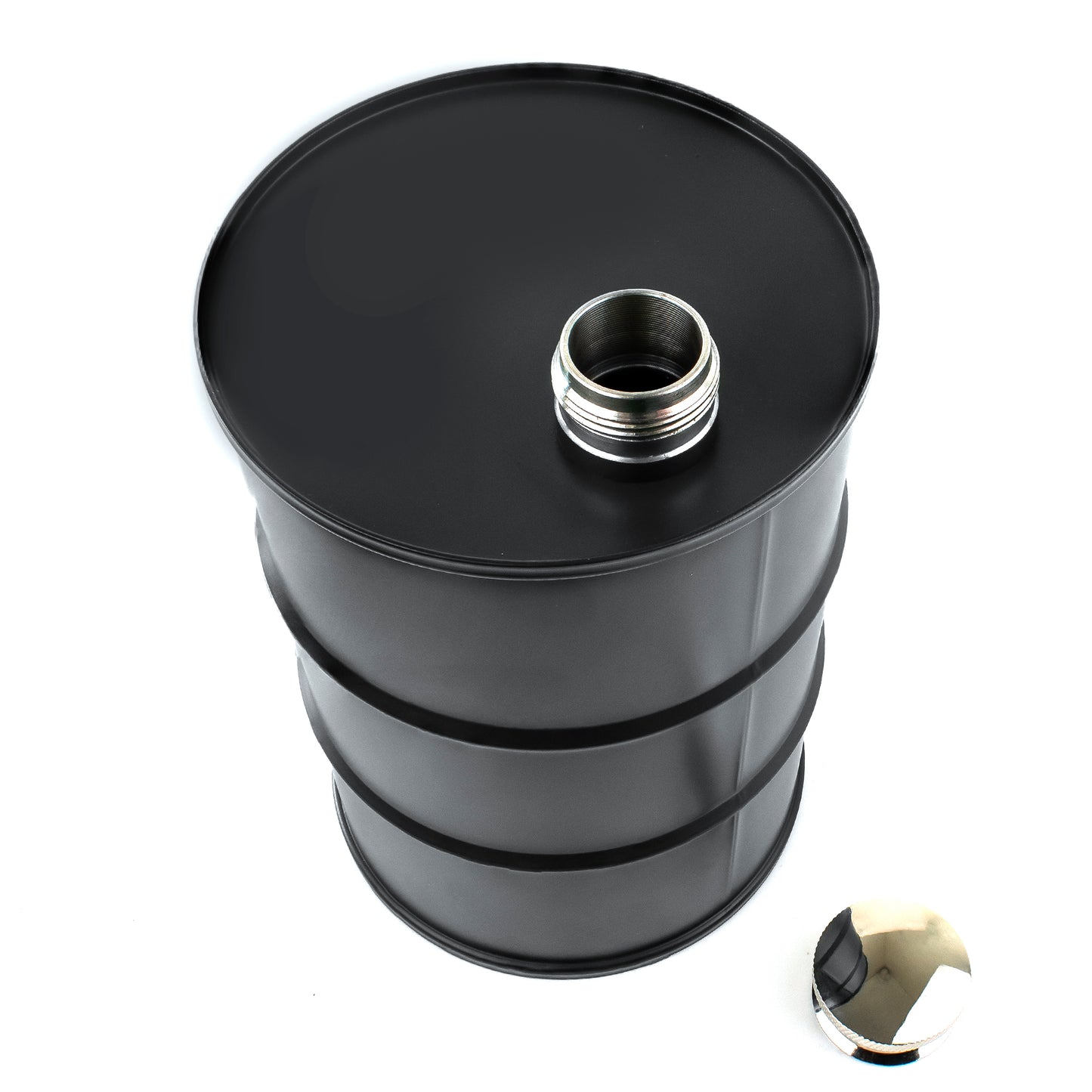 25oz Matte Black Oil Drum Hip Flask