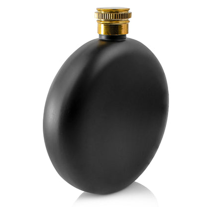 5oz Round Matte Black Hip Flask