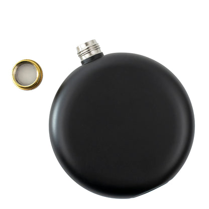 5oz Round Matte Black Hip Flask