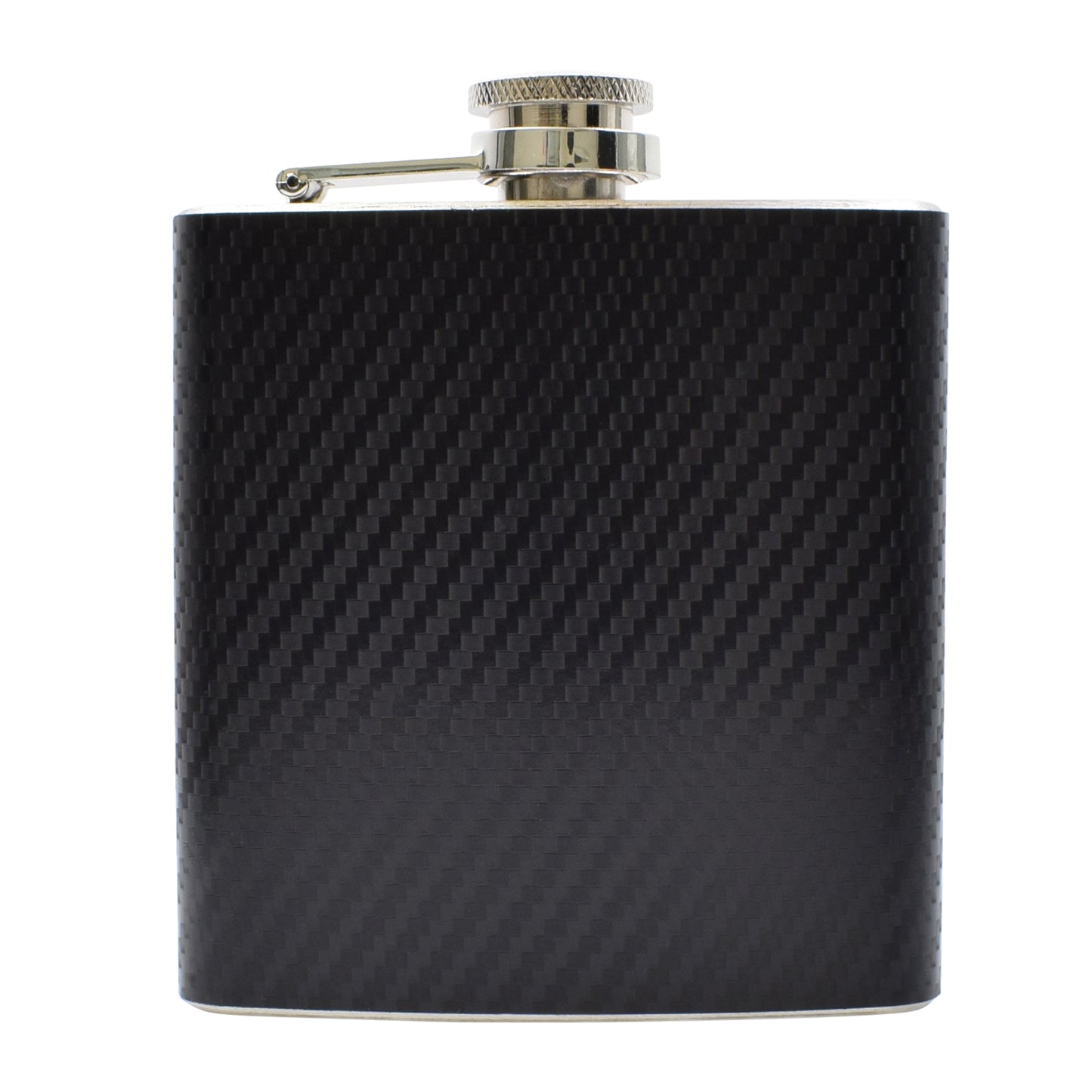 6oz Black Carbon Fibre Vinyl Hip Flask