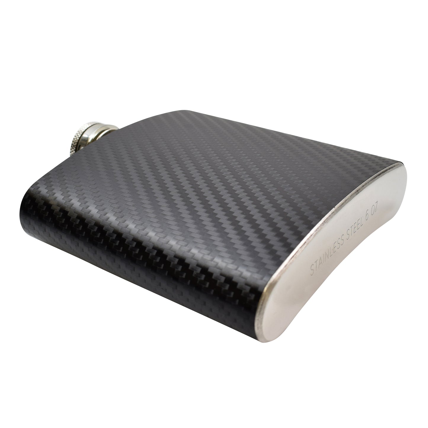 6oz Black Carbon Fibre Vinyl Hip Flask