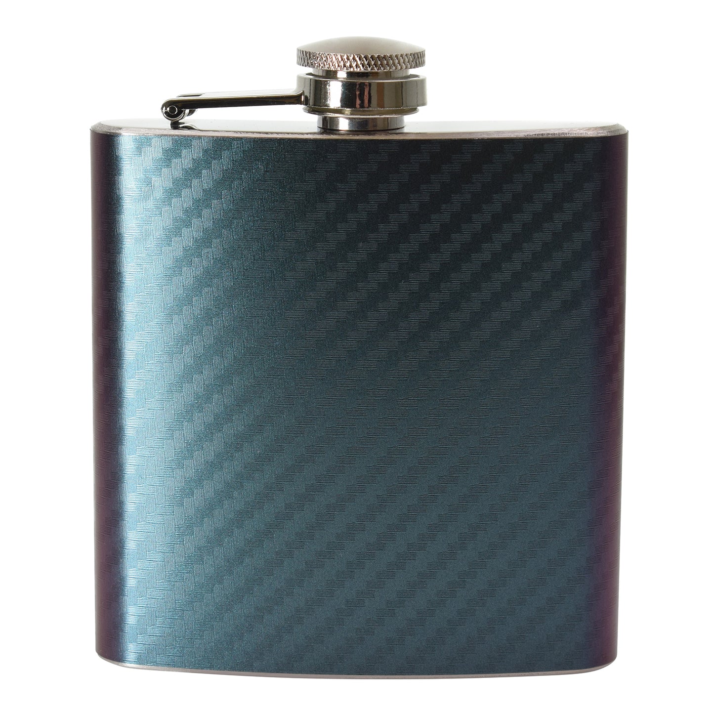 6oz Purple and Green Carbon Fibre Vinyl Hip Flask