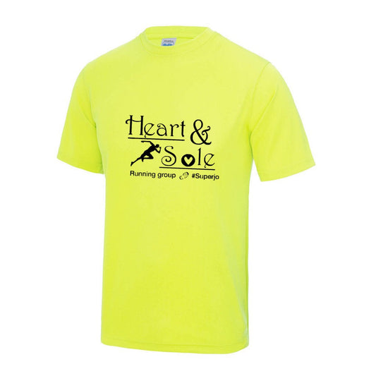 Mens Electric yellow Heart and Sole tech tee - MySports and More