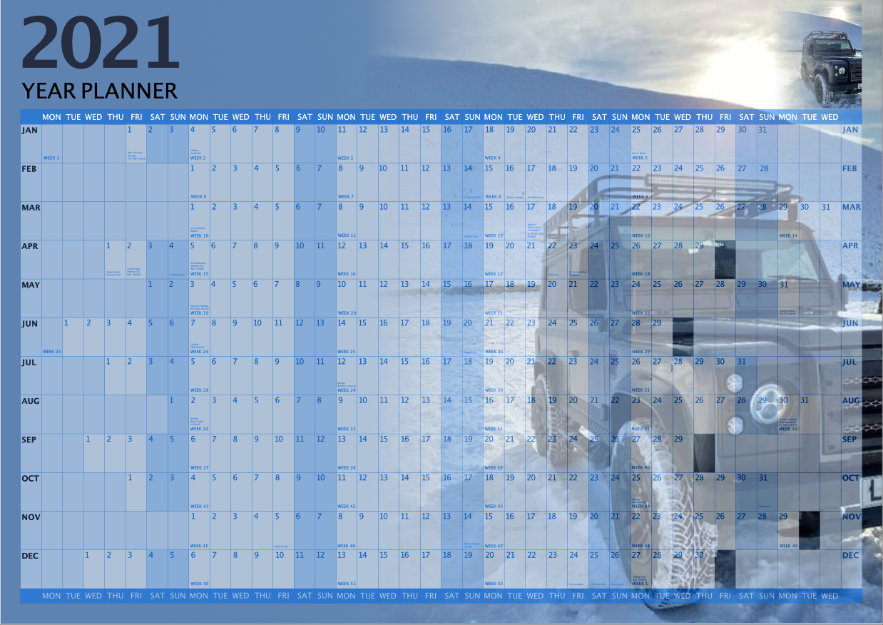 Hi-Res Bespoke Printed Car Calendar
