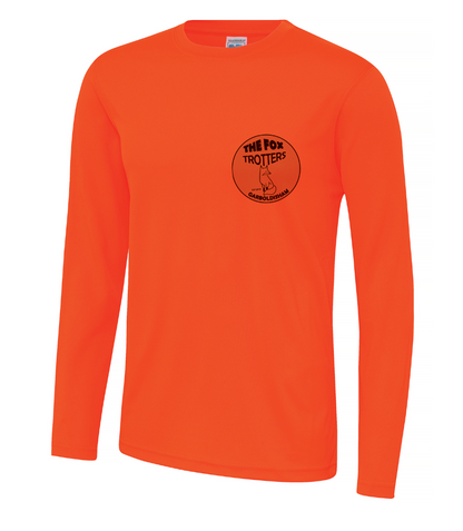 Fox Trotters Unisex Long Sleeve Tech Tee Orange