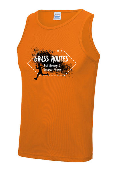 Grass Routes Runners Vest - Mens Orange crush