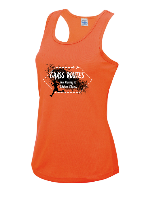 Grass Routes Runners Vest - Womens Orange Crush