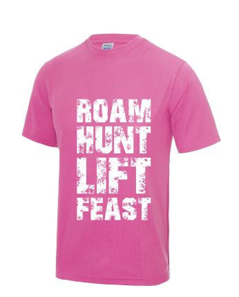 Caveman Coaching Tech Tee - Electric Pink