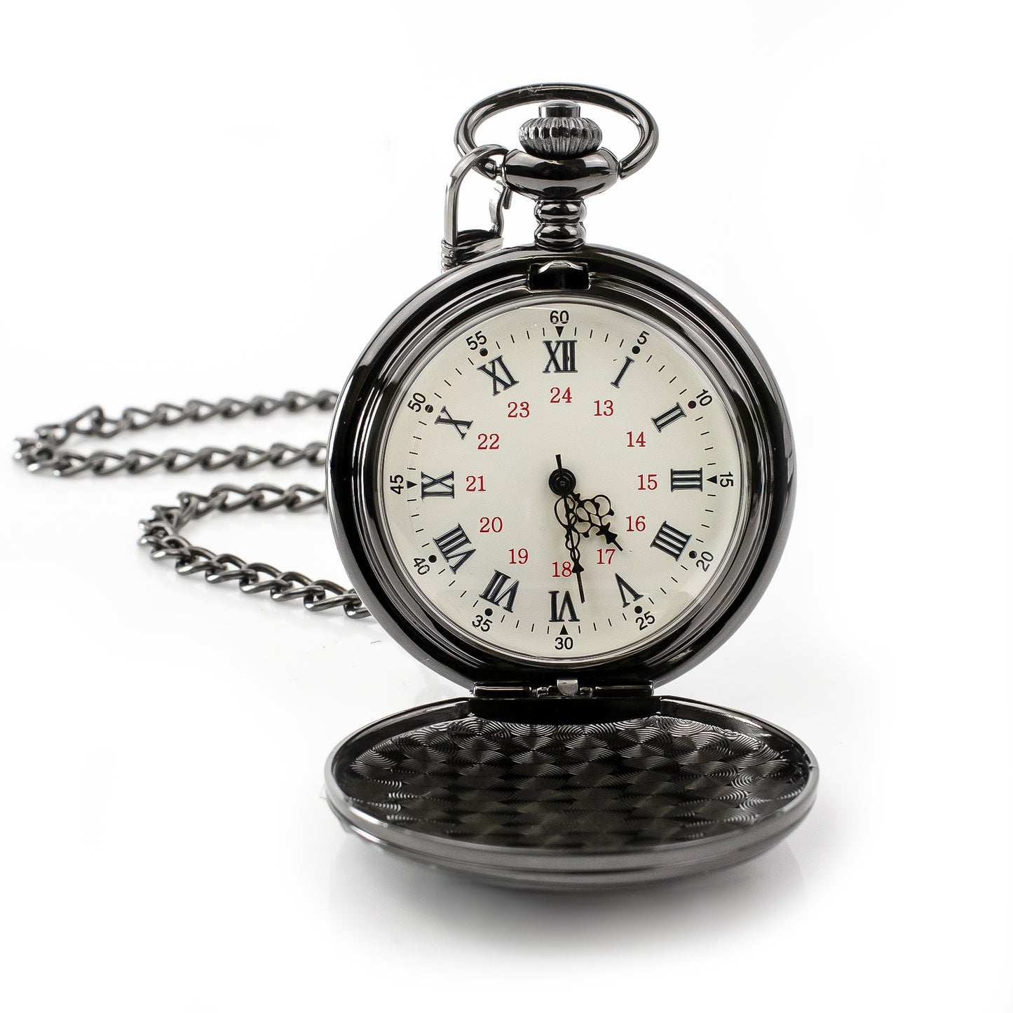 Roman Numeral Black Pocket Watch