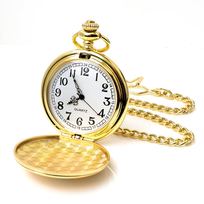 Arabic Numeral Gold Pocket Watch