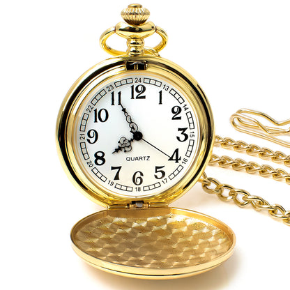Arabic Numeral Gold Pocket Watch