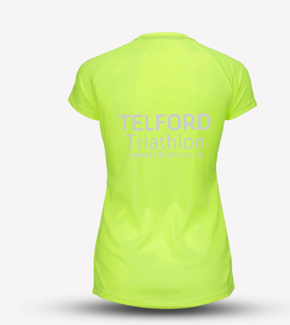 Neon Yellow Womens Telford Tri Recycled Tech Tee - MySports and More